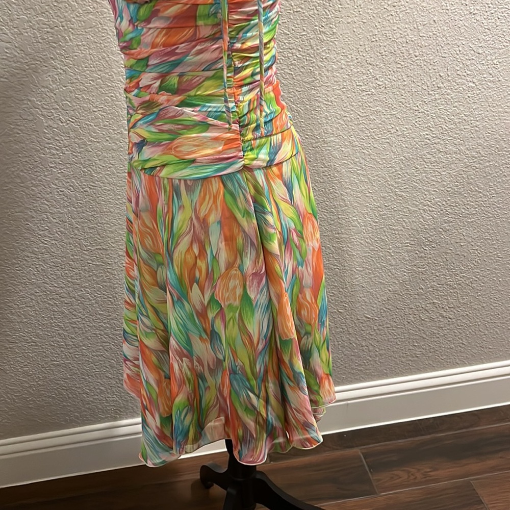 A.B.S Multi Color Deep V Sundress Sz 4 - image 6